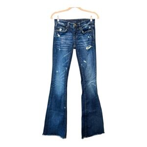 BLANK NYC Distressed Blue Flare Jeans Size 24